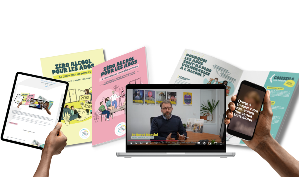 Ensemble des outils campagne Zero Alcool pour les Ados